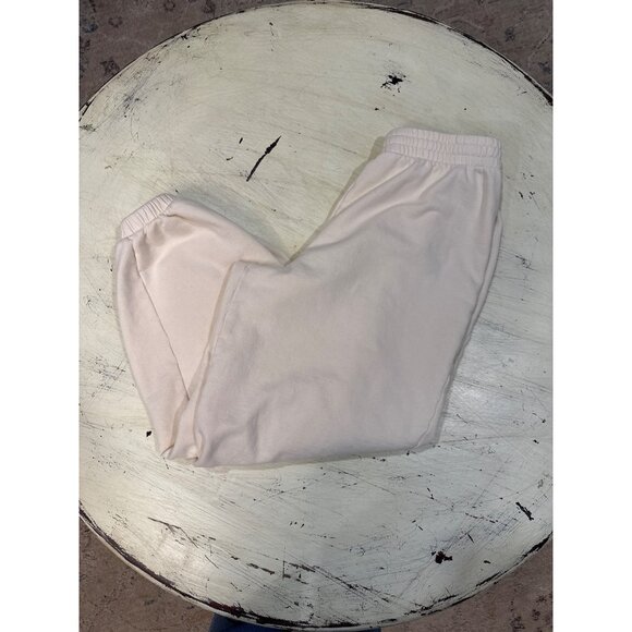 Reformation Women's Elastic Waist Cream Sweatpants Jogger Size Med - Picture 4 of 6